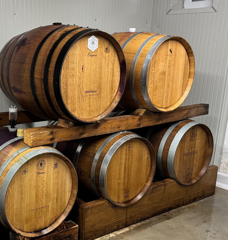 Holzfässer im Keller