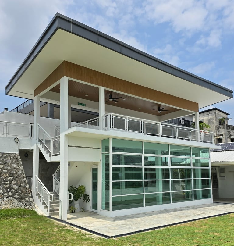 Two storey glass house with garden space at Kuari21 event space located in Cheras, Kuala Lumpur
