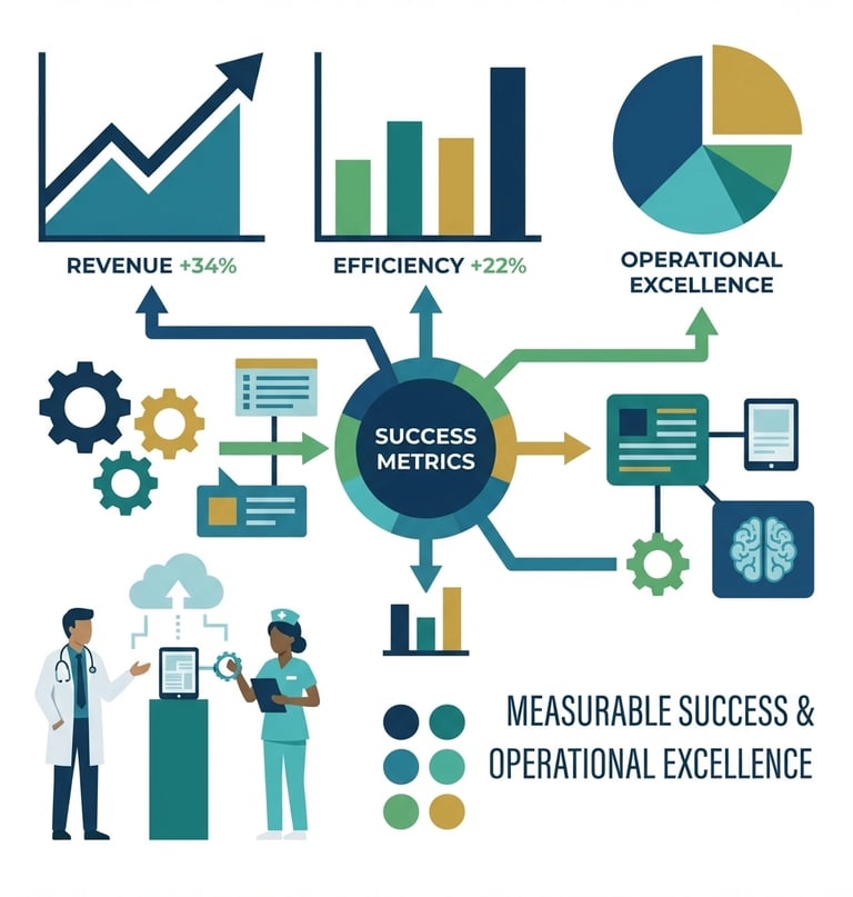 Infographic showing workforce crisis statistics alongside technology solution benefits, with split-s
