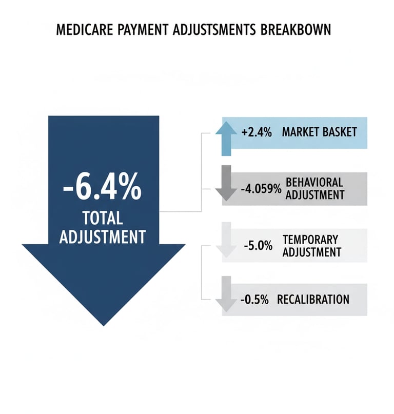 Chart showing the breakdown of proposed Medicare payment adjustments for home health agencies in 202