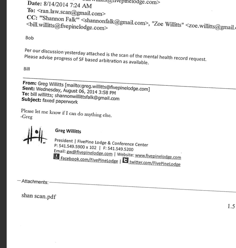 Greg willitts's willingness to abuse Shannon Falk's mental health cost him a son