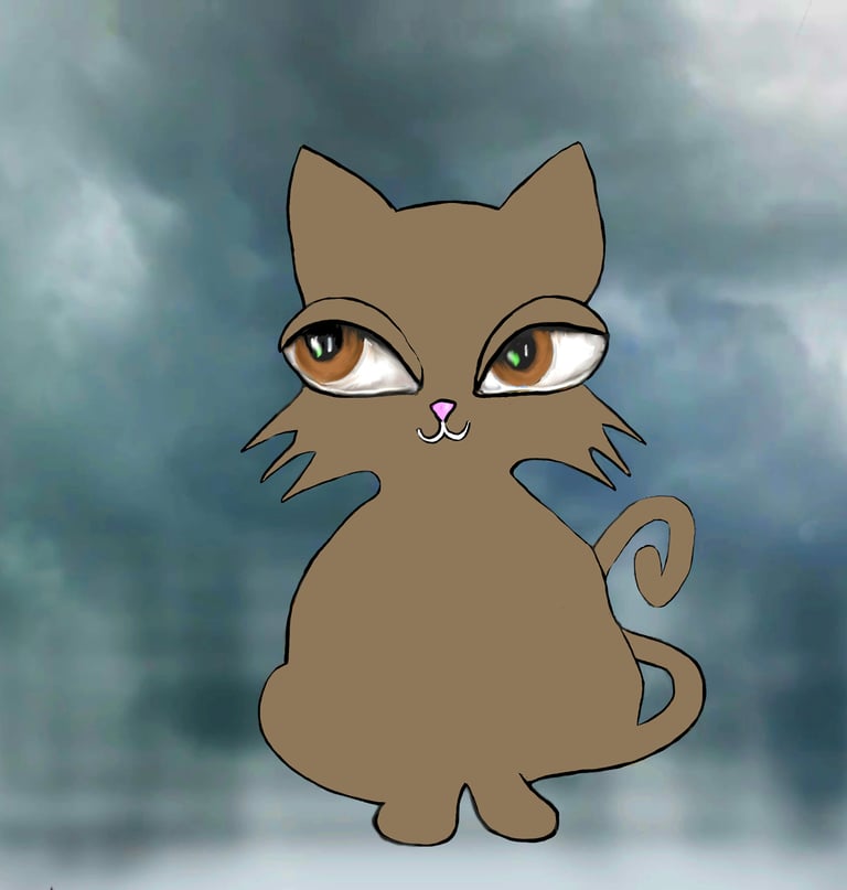 Contemporary artist Eve Hennessa Hawa Cat collectible fine art print