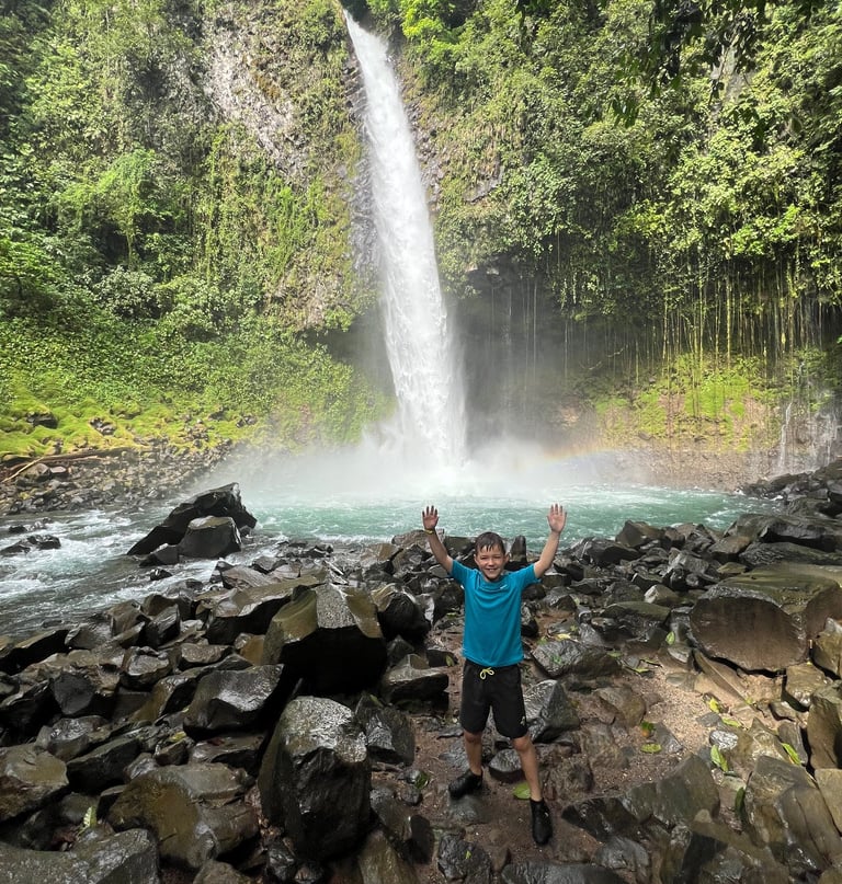 La Fortuna Waterfall with kids