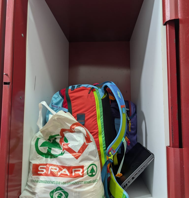 the inside of the large locker at city locker in Thessaloniki Greece