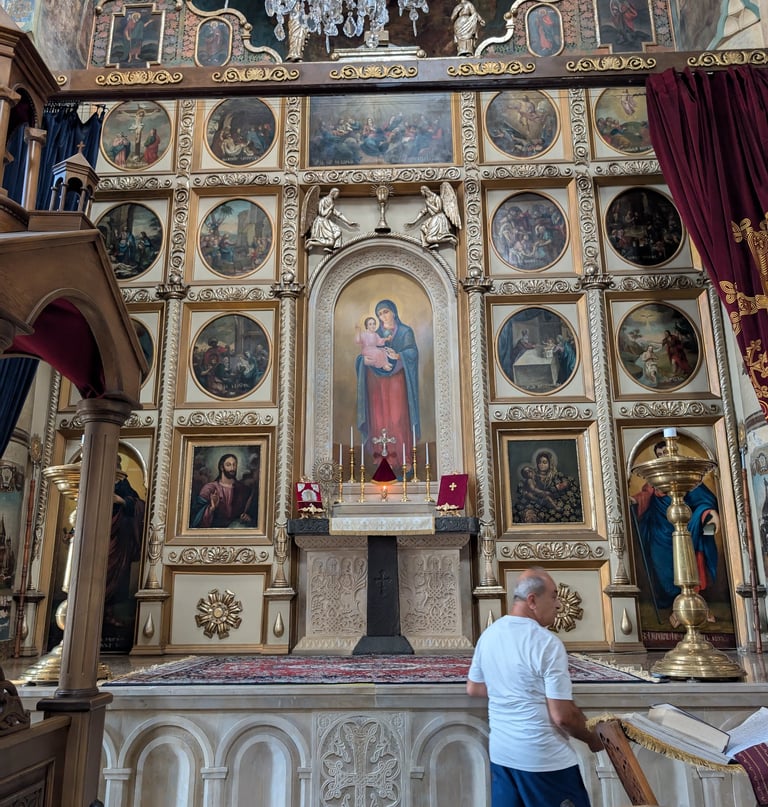 Icons in St george Cathedral of Tbilisi in Tbilisi Georgia