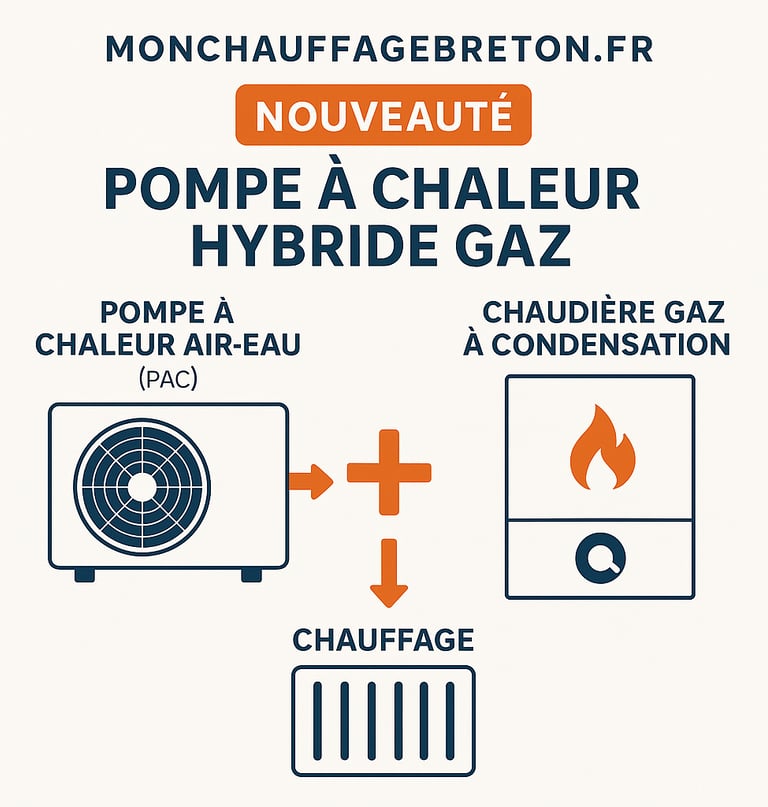 infographie sur la pompe à chaleur hybride gaz