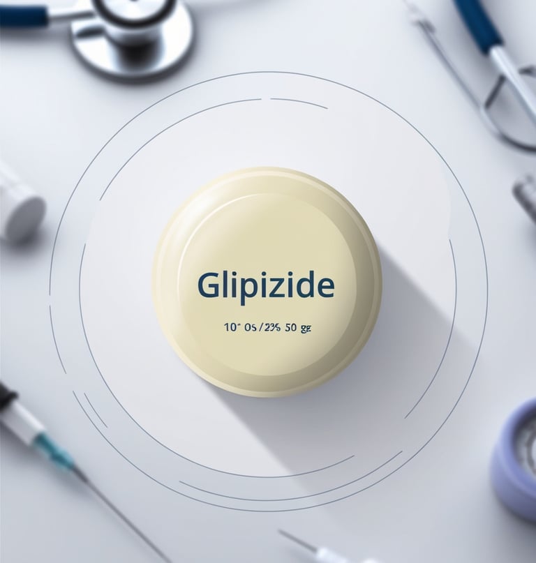 Glipizide, a sulfonylurea drug use to lower blood sugar by increasing insulin secretion from beta 