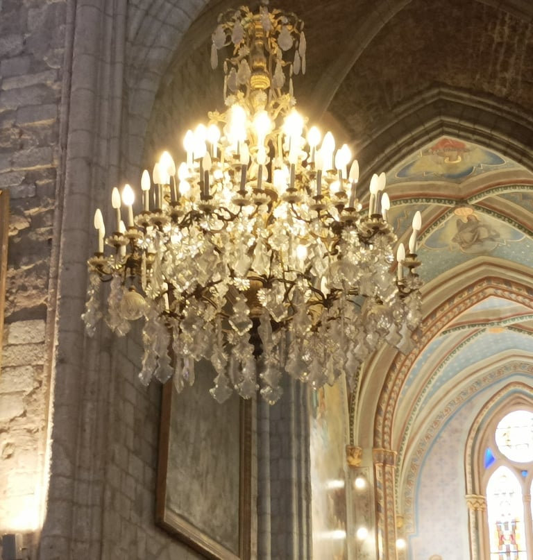 The crystal chandelier