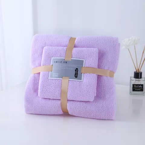 cozy purple towel set 