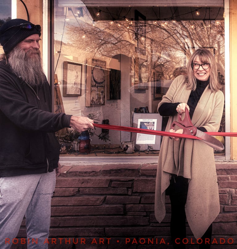 Robin Arthur Artist ribbon cutting in Paonia, Colorado