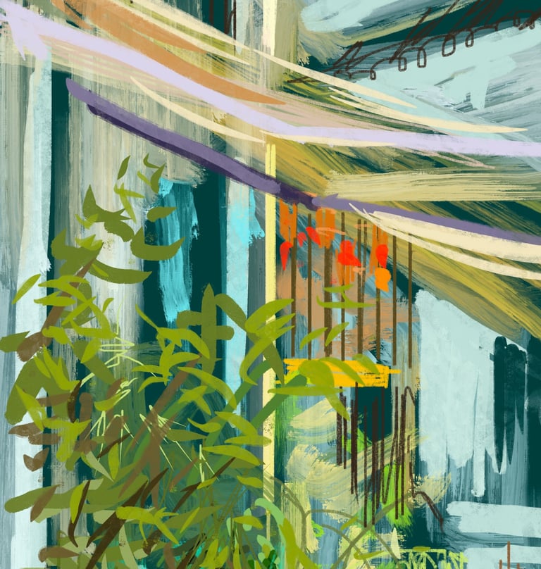 Digital drawing - Marbella courtyard view 2