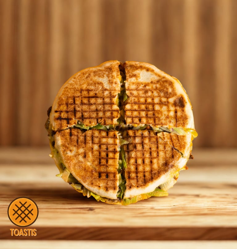 Toastis a grilled Toastup with a grilled cheesecake