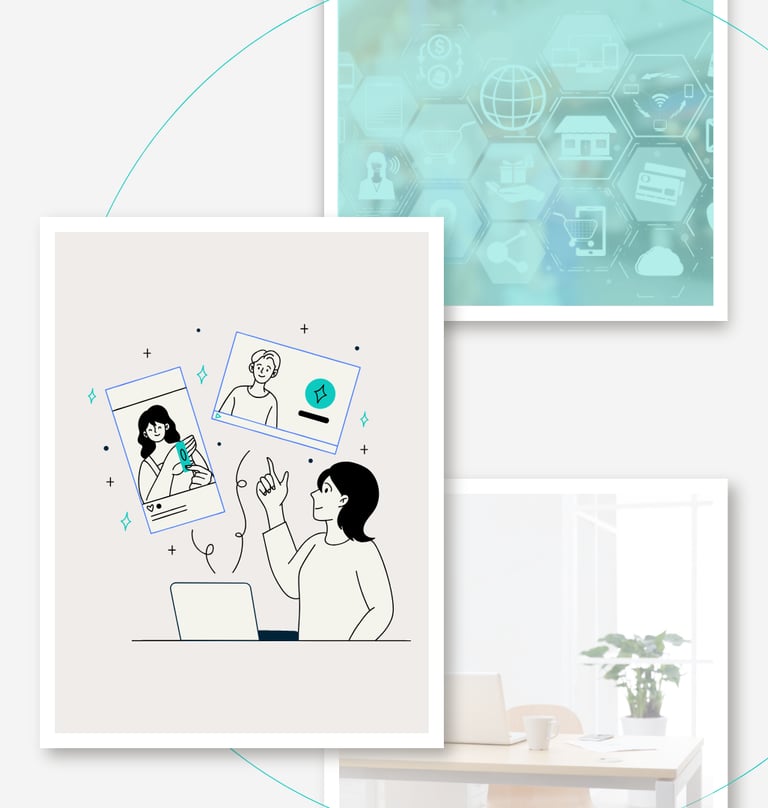 a person sitting at a table with a laptop strategizing social media 