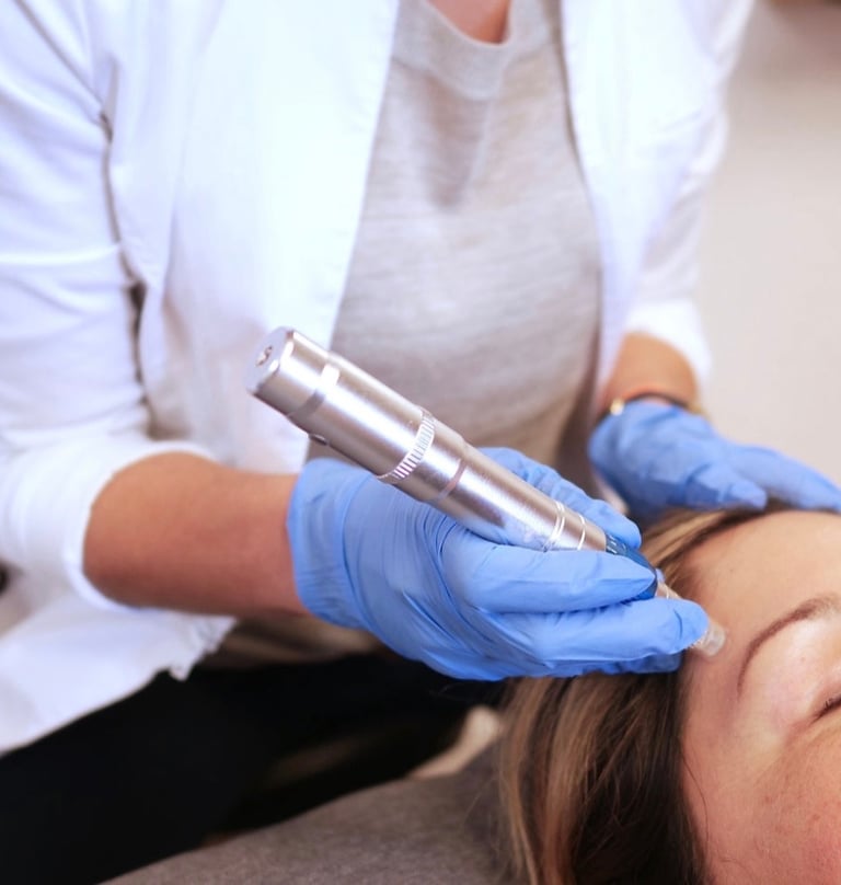 Microneedling applied to face for Facial Rejuvenation I Marque Acupuncture and Microneedling