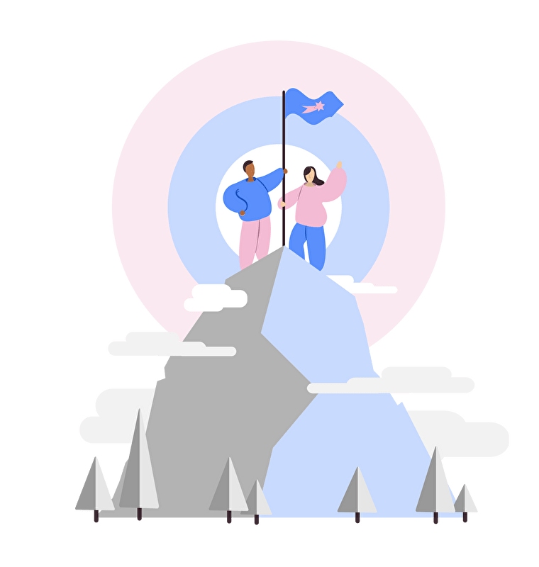 image of a mountain representing a goal to be achieved as a group