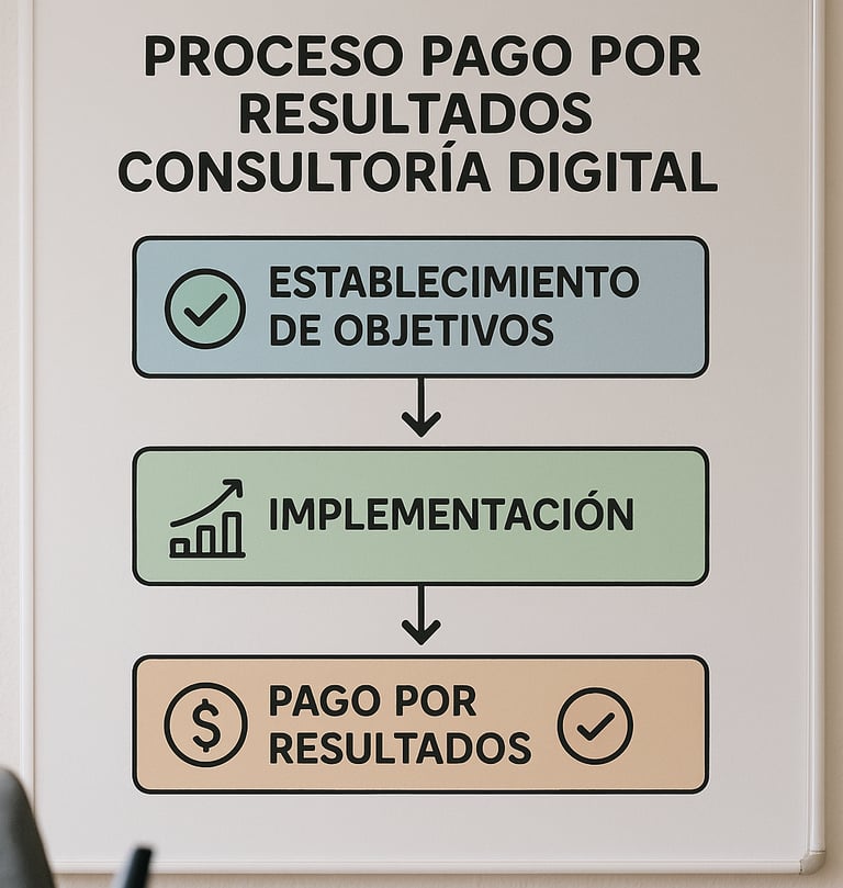  Proceso transparente de consultoría digital pago resultados por objetivos cumplidos