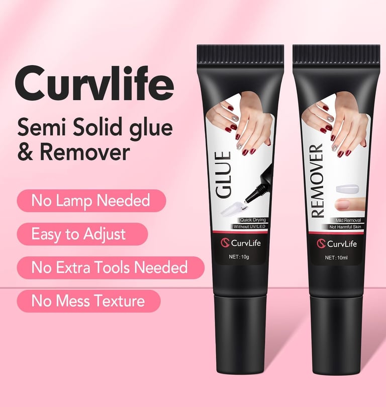 Curvlife nail glue and remover