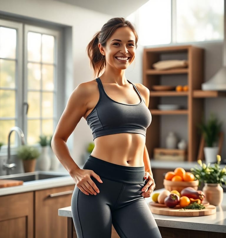 a woman in a sports bra top and leggings