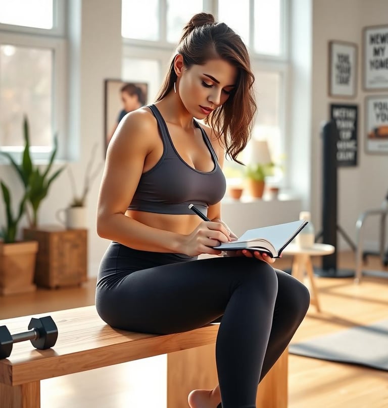 a woman in a sports bra top and leggings