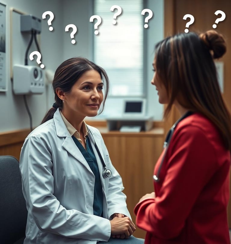 a doctor and a woman in a doctor's office