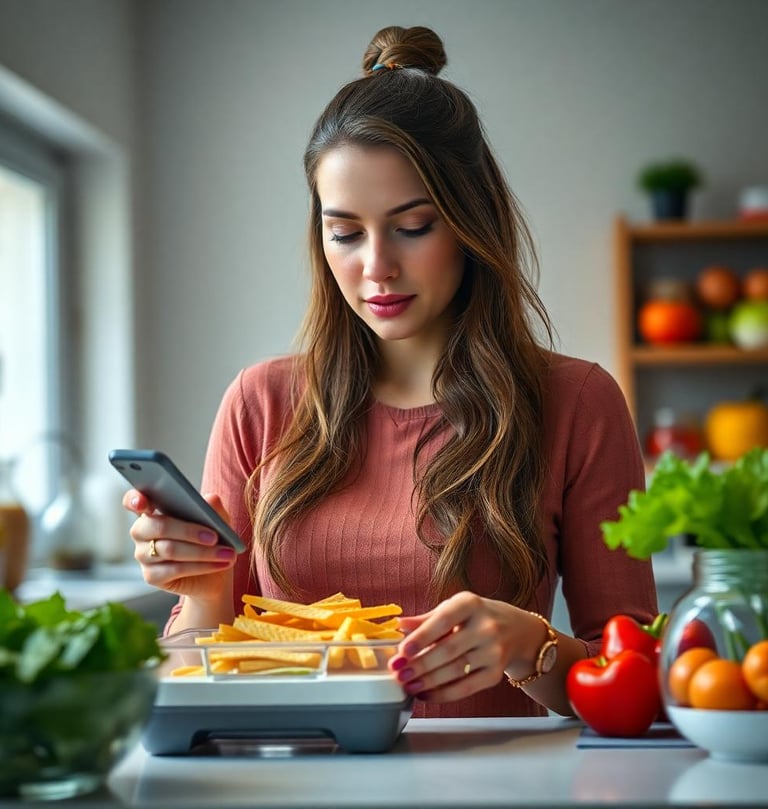 a woman counting calories