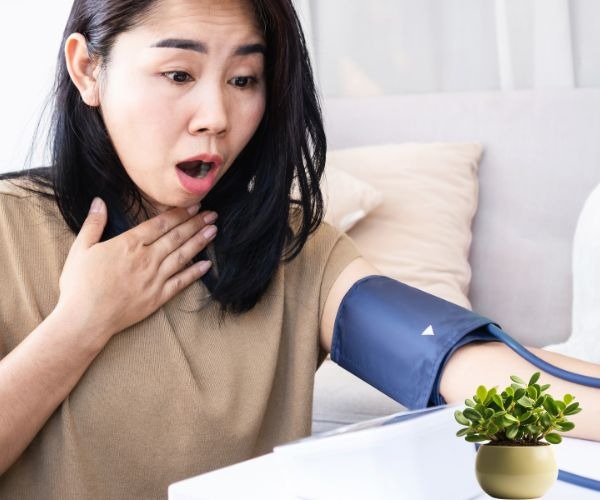 woman with high blood pressure