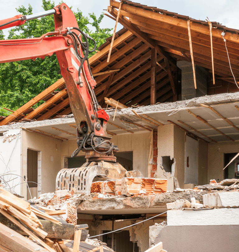 demolition of a house in Houston Tx