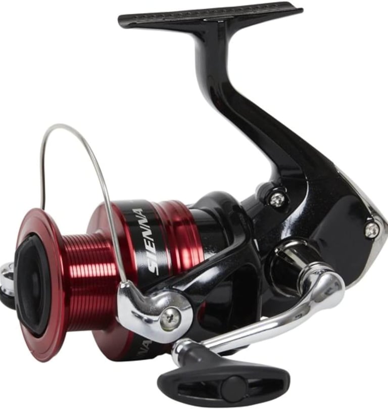 MOLINETE SHIMANO PESCA ULTRA LEVE PRETO COM VERMELHO ESCURO IDEAL PARA PEIXES PEQUENOS.