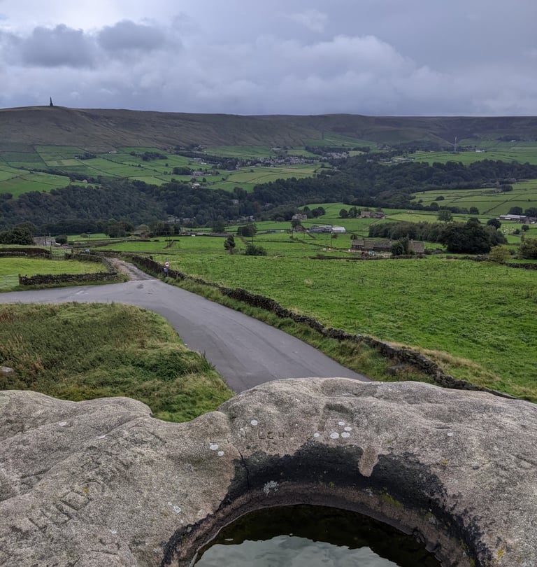 Just here and over there. Pooling on Great Rock. Stone names.