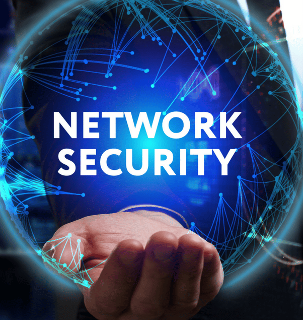 a man in a suit holding a network of networked devices