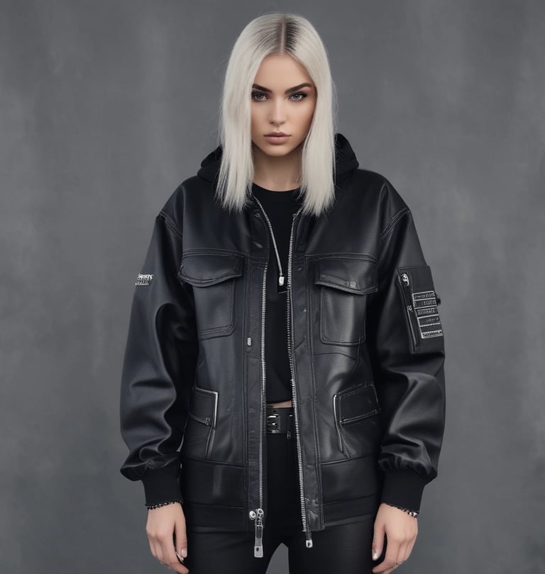 mejer vestida con ropa techno industrial para rave techno bunker festival