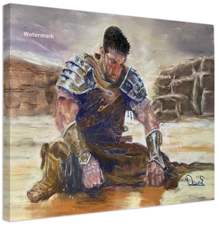 a painting of a man in armor