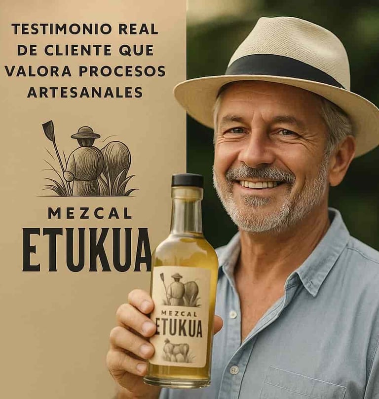 Expresión de sorpresa y alegría de cliente al descubrir calidad de mezcal artesanal