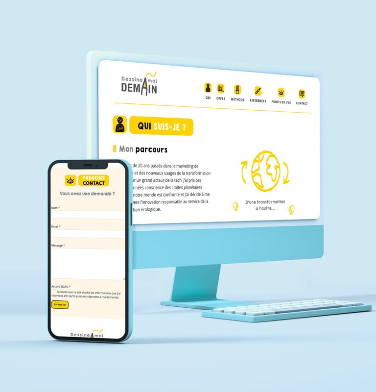 Conception de site web et logo pour entrepreneur en Essonne