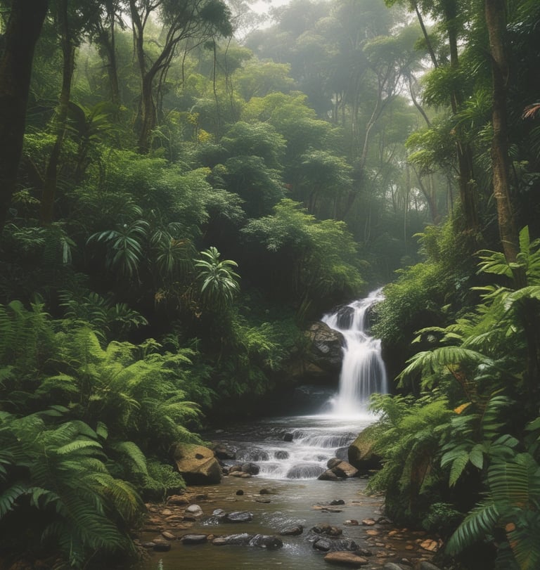 Travelers hiking along a lush green trail with panoramic ocean views.
