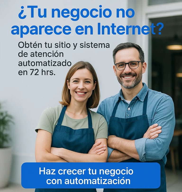 Negocio local creando su sitio web automatizado con AutomatizaYa.