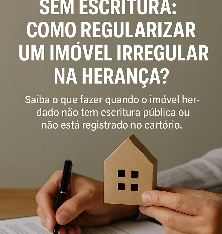 HERDEI UM IMÓVEL SEM ESCRITURA COMO REGULARIZAR UM IMÓVEL IRREGULAR NA HERANÇA