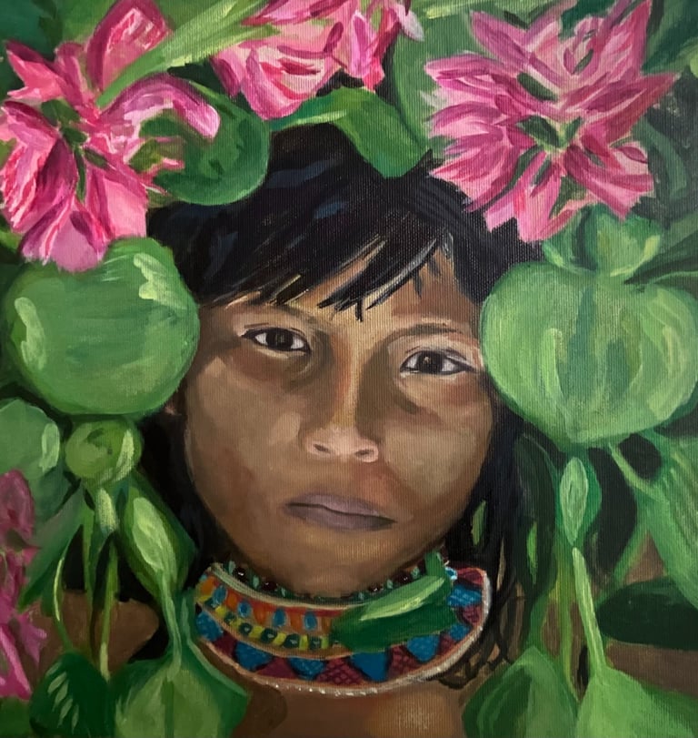 portrait gouache indigène amérique du sud