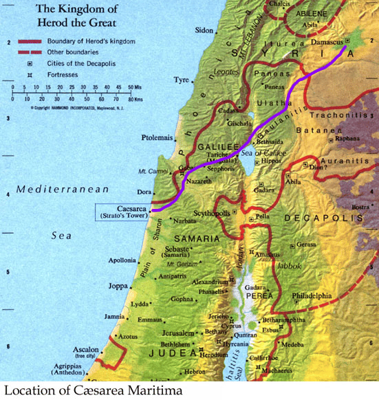 The "Magic Trail" trade route into Caesarea Maritima