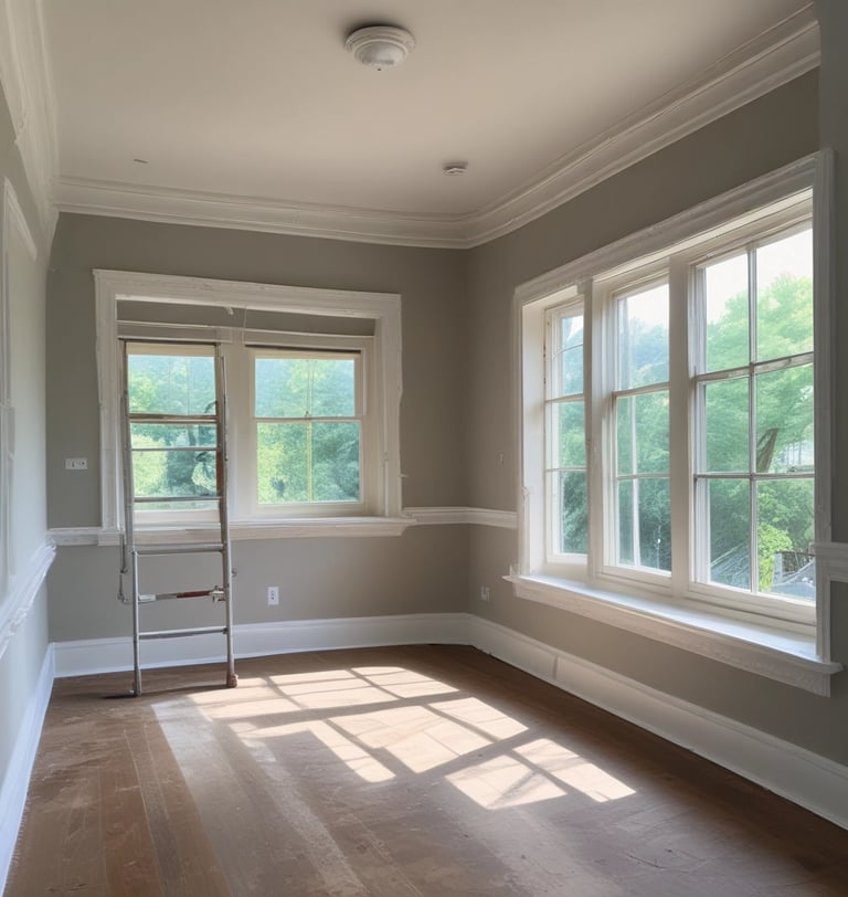 Before and after transformation of a beautifully painted room.