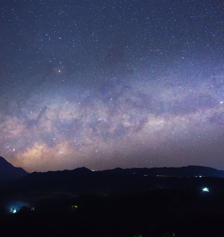 Sky full of stars above the landscape