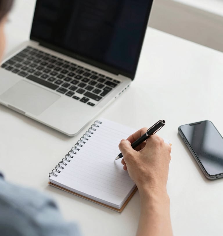 A friendly local business owner happily using a laptop to request a website quote.