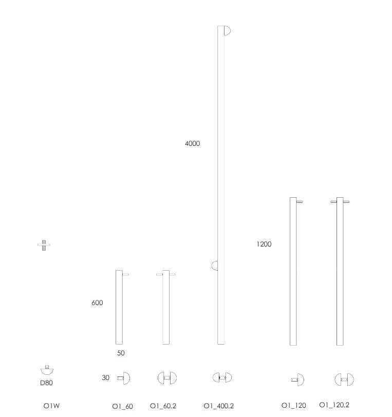 dibujo sistema farolas exterior