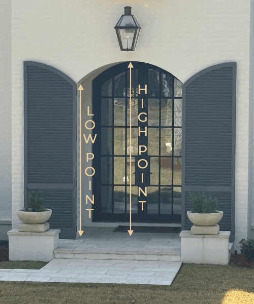 measure an opening with a radius top for exterior shutters