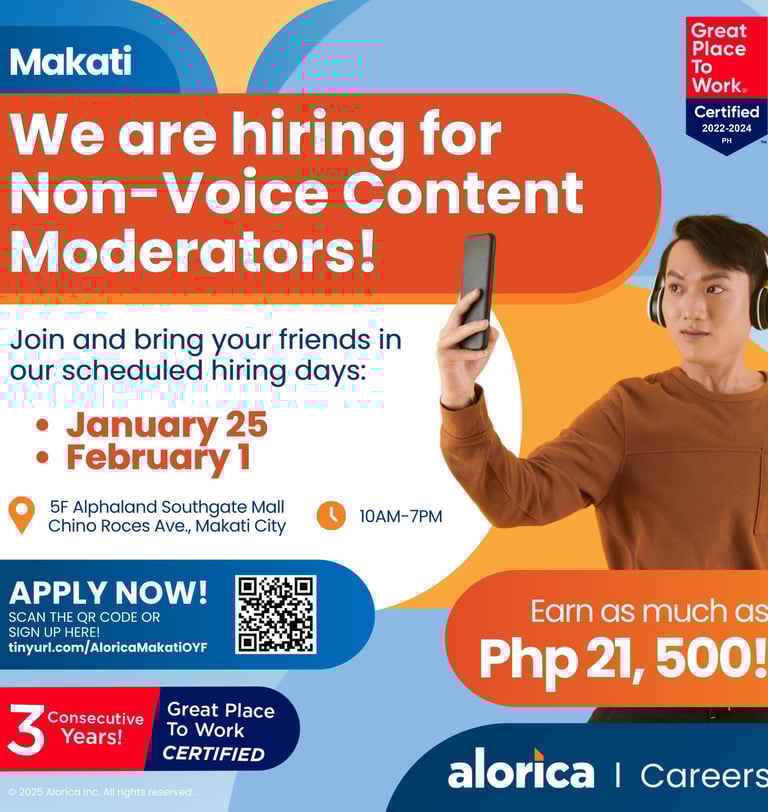 Alorica BPO Call Center Hiring Content Moderator Non-Voice WORK From Home Jobs Wearehiring
