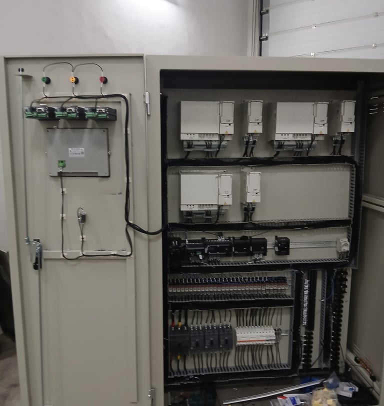 a large electrical cabinet with a lot of wires and wires
