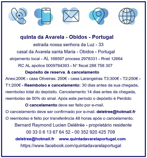 quinta da Avarela Bernard R L Delétrée locations touristiques au Portugal