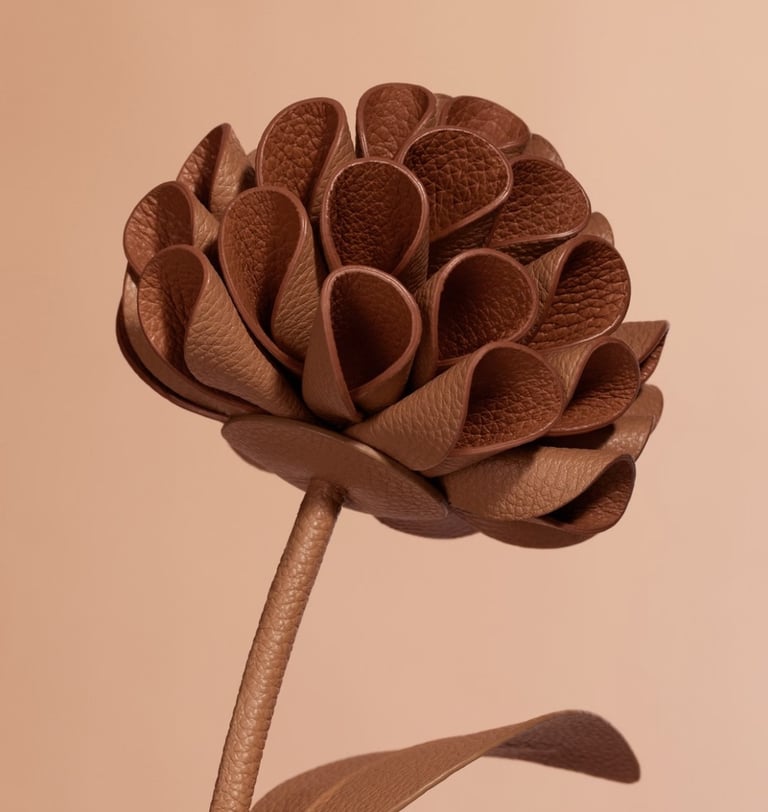 custom leather flower