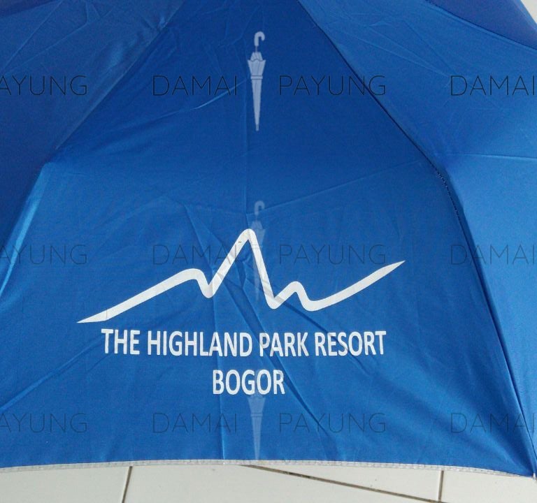 Payung promosi polos lipat warna lapis silver highland park resort