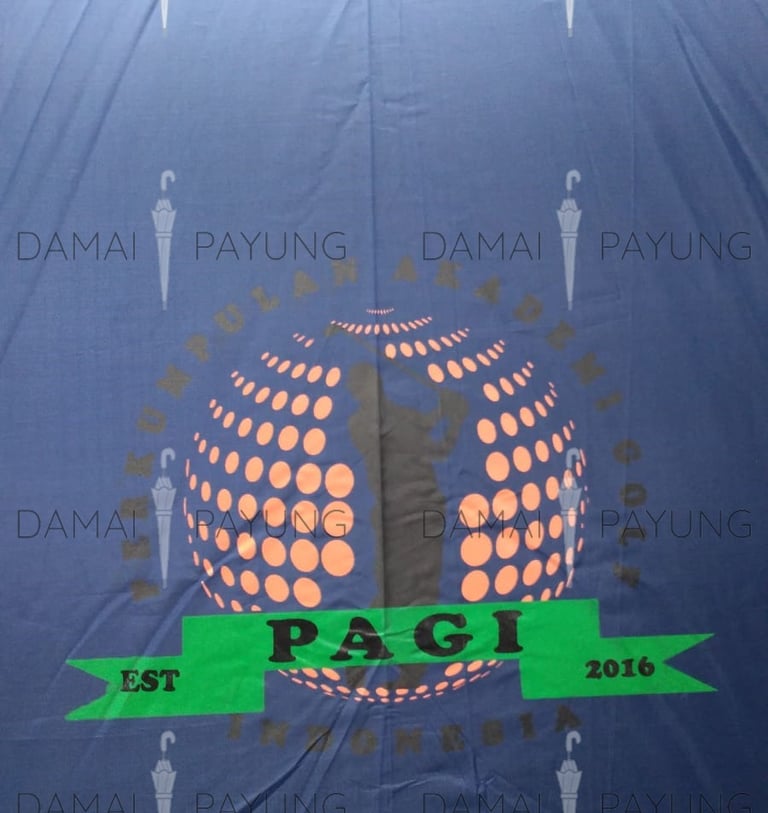 Payung promosi polos golf navy silver PAGI